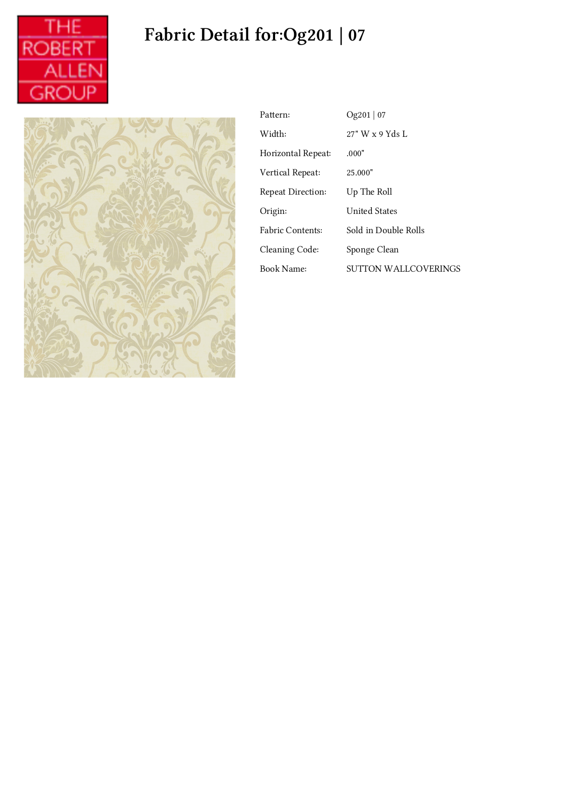 Robert Allen W004264144 Specifications - ManualMachine.com