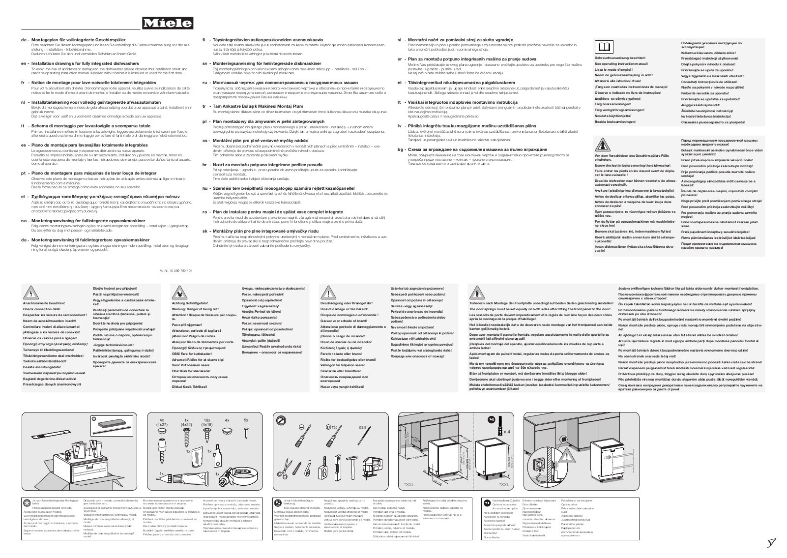 Miele G 6995 SCVi XXL, G 6990 SCVi K2O, G 6990 SCVi, G 6993 SCVi K2O, G 6992 SCVi K2O Assembly plan