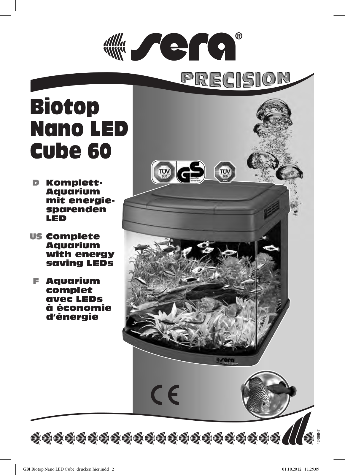 Sera Biotop Nano LED Cube 60 Instructions For Installation And Use Manual