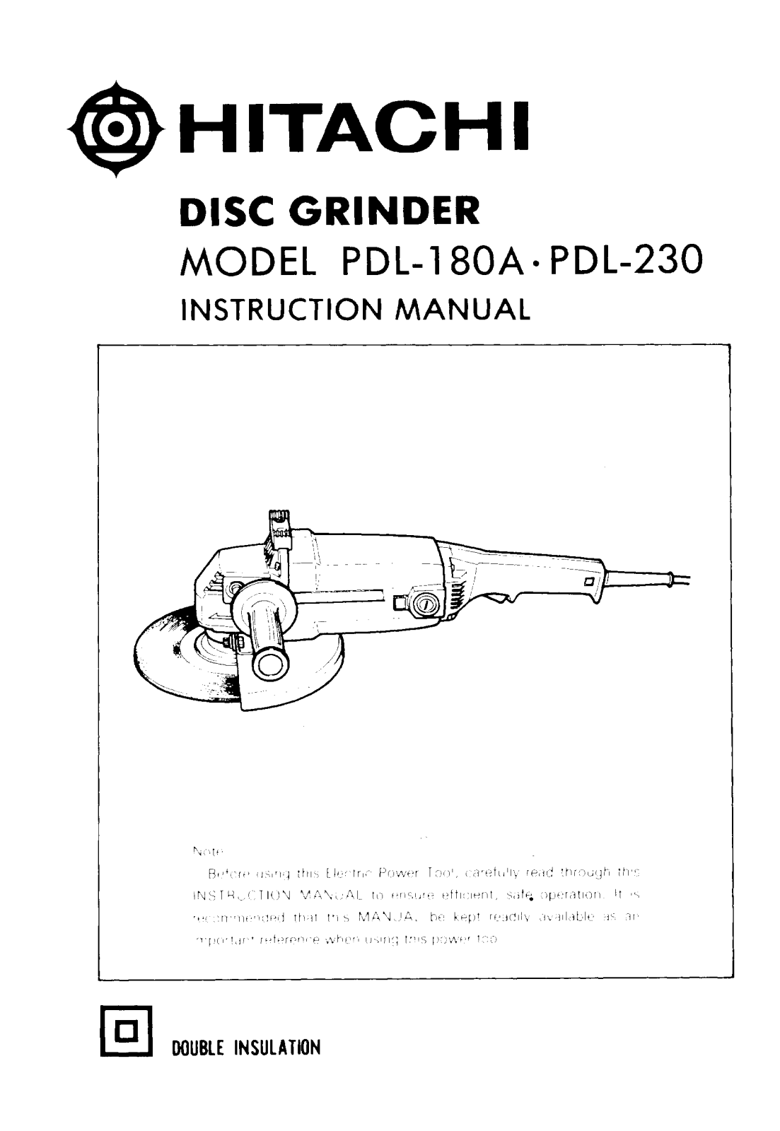 Hitachi PDL230, PDL180A User Manual