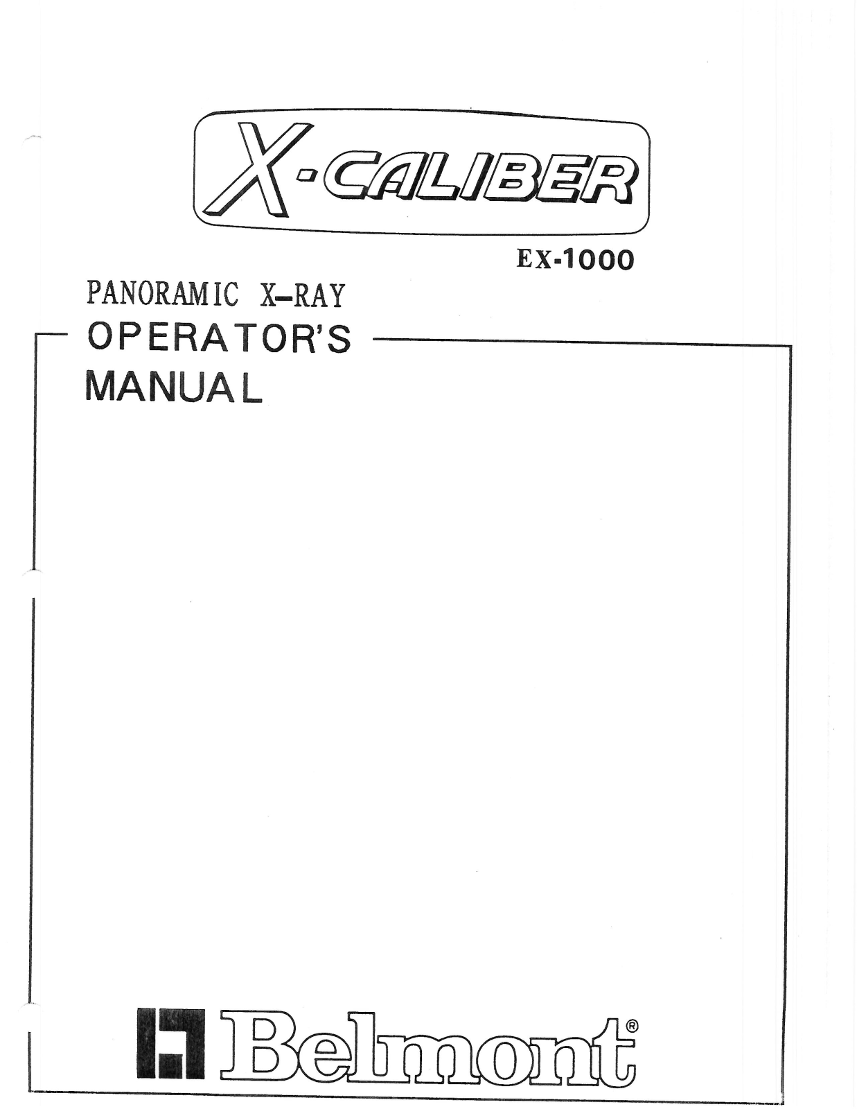 Belmont EX-1000 User guide - ManualMachine.com