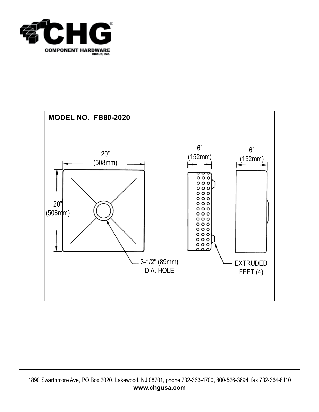 Component Hardware FB80-2020 User Manual