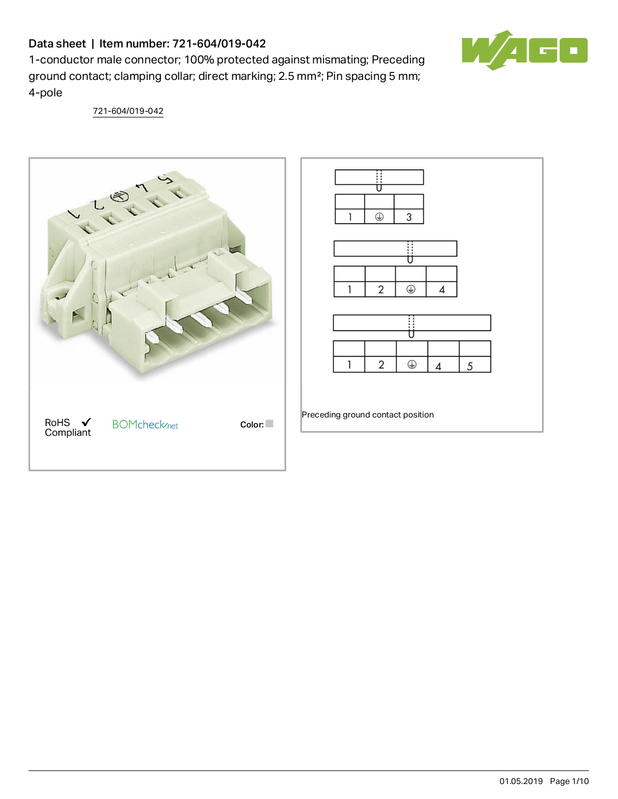 Wago 721-604/019-042 Data Sheet