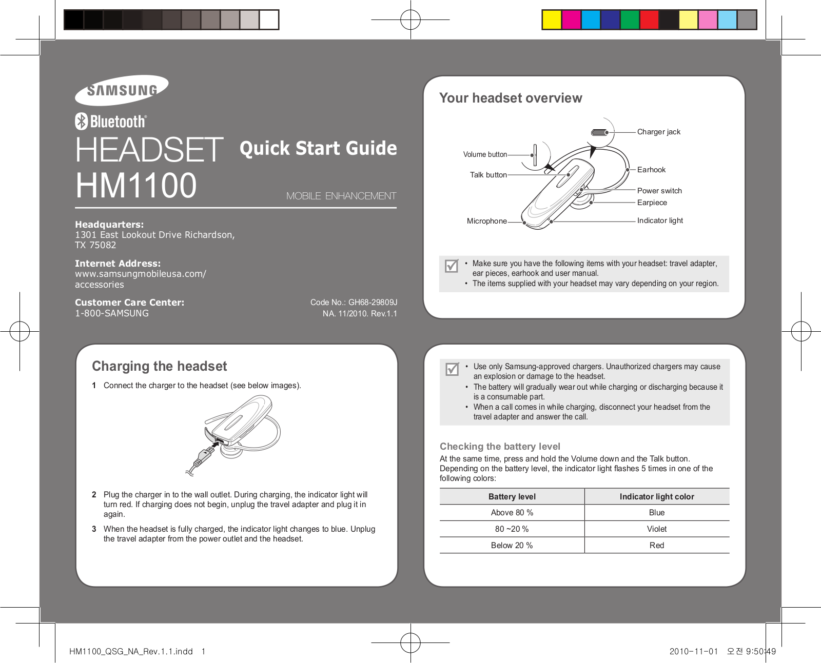 Samsung BHM1100NBACSTA User Manual