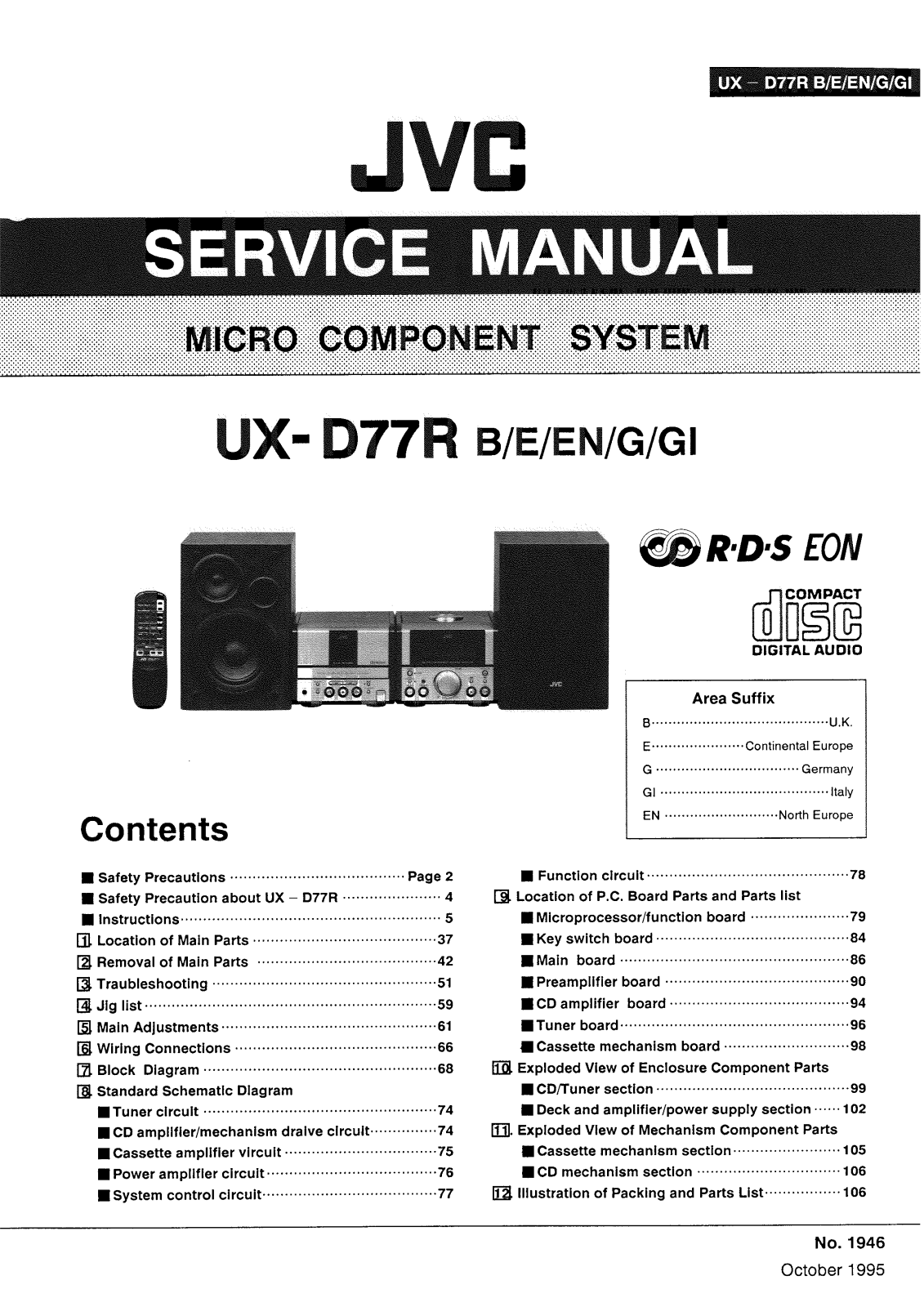 Jvc UX-D77-R Service Manual