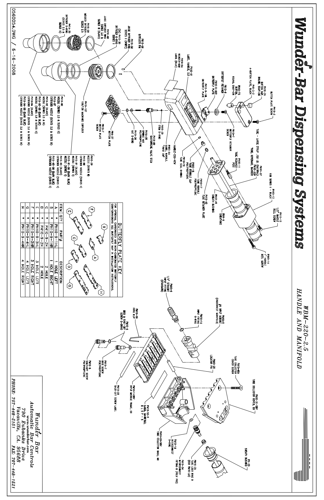 Wunder Bar WBM-220-2.5 Parts List