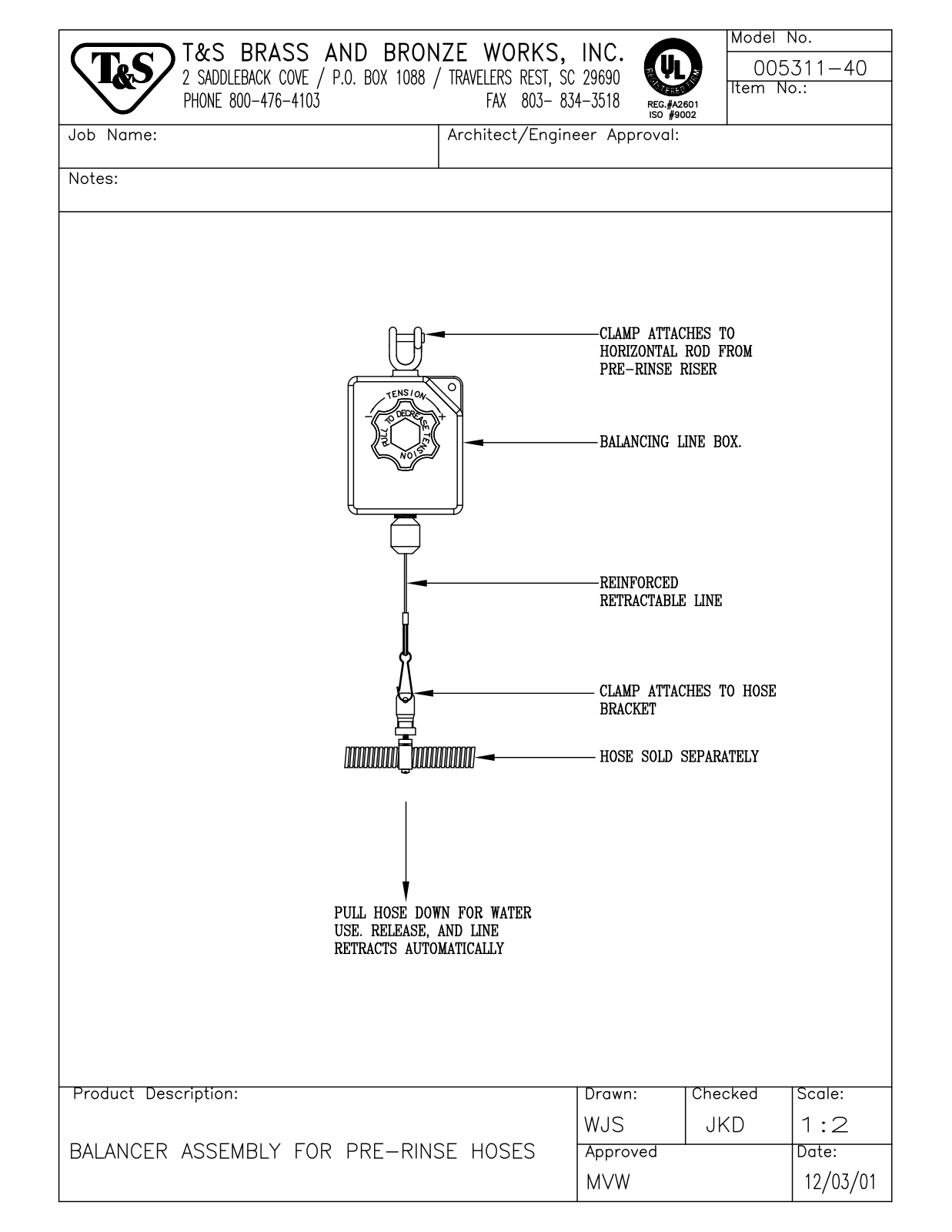 T&S Brass 005311-40 User Manual