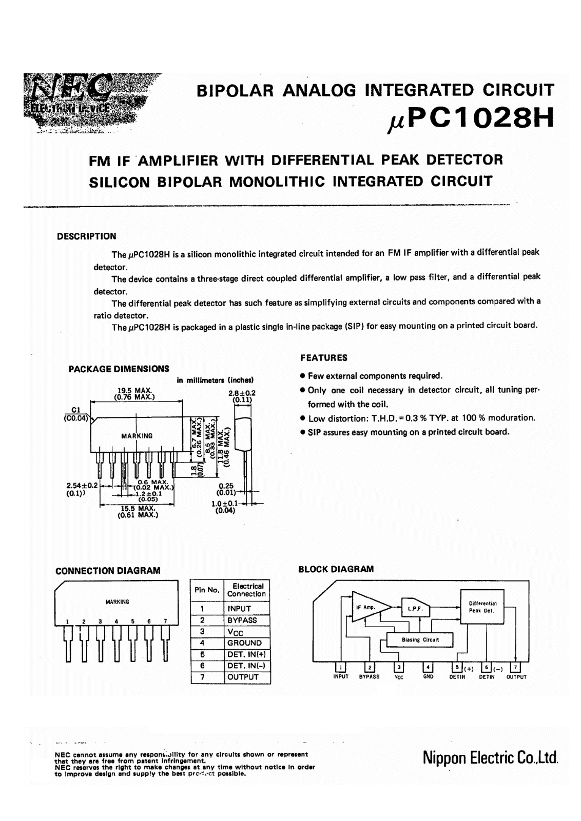 Datasheets uPC1028H Datasheet - ManualMachine.com