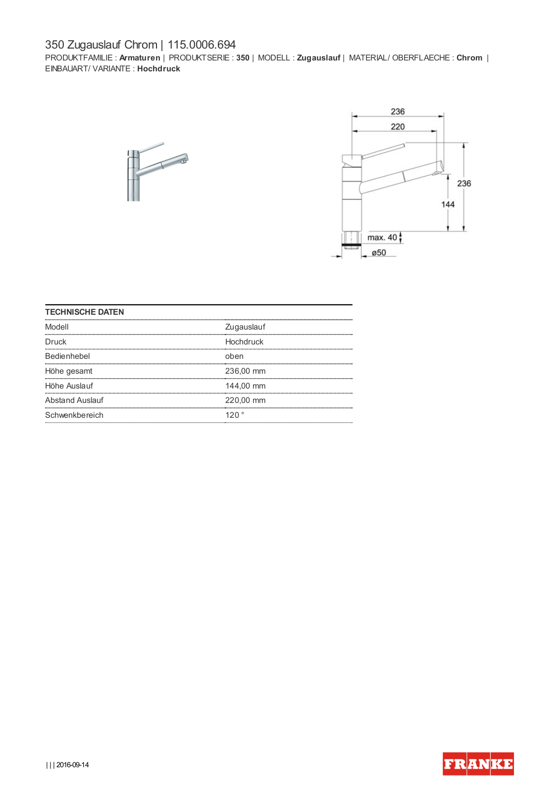 Franke 115.0006.694 Service Manual