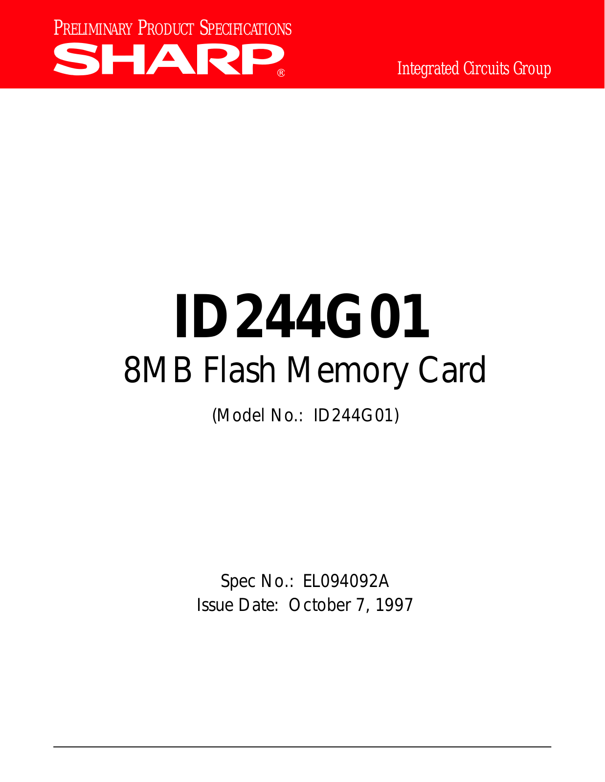 Sharp ID244G01 Datasheet