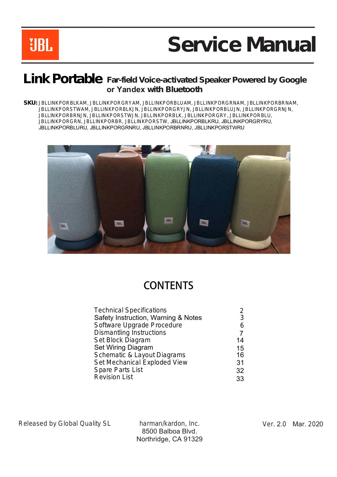 JBL link porble Service Manual