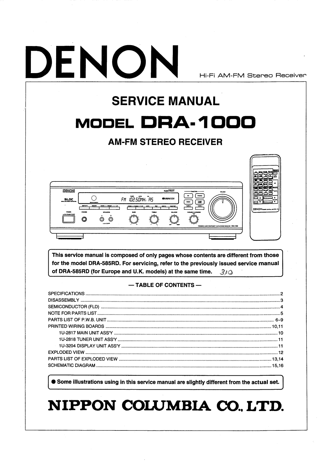 Denon DRA-1000 Service Manual