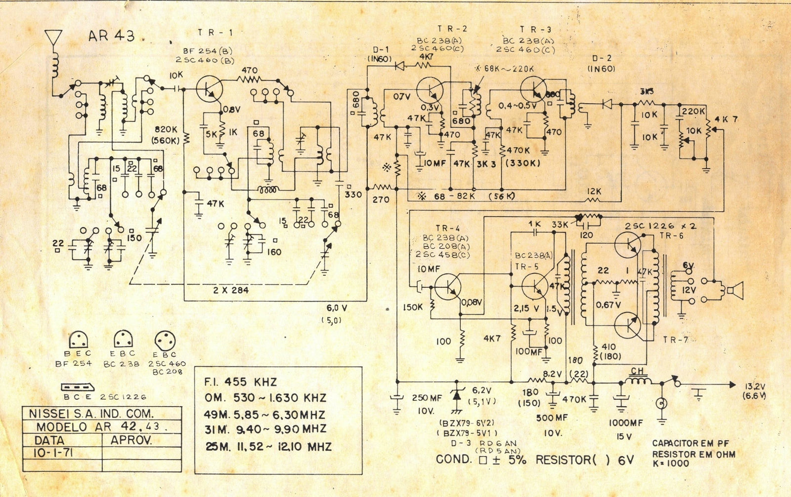 NISSEI AR-43 Schematic