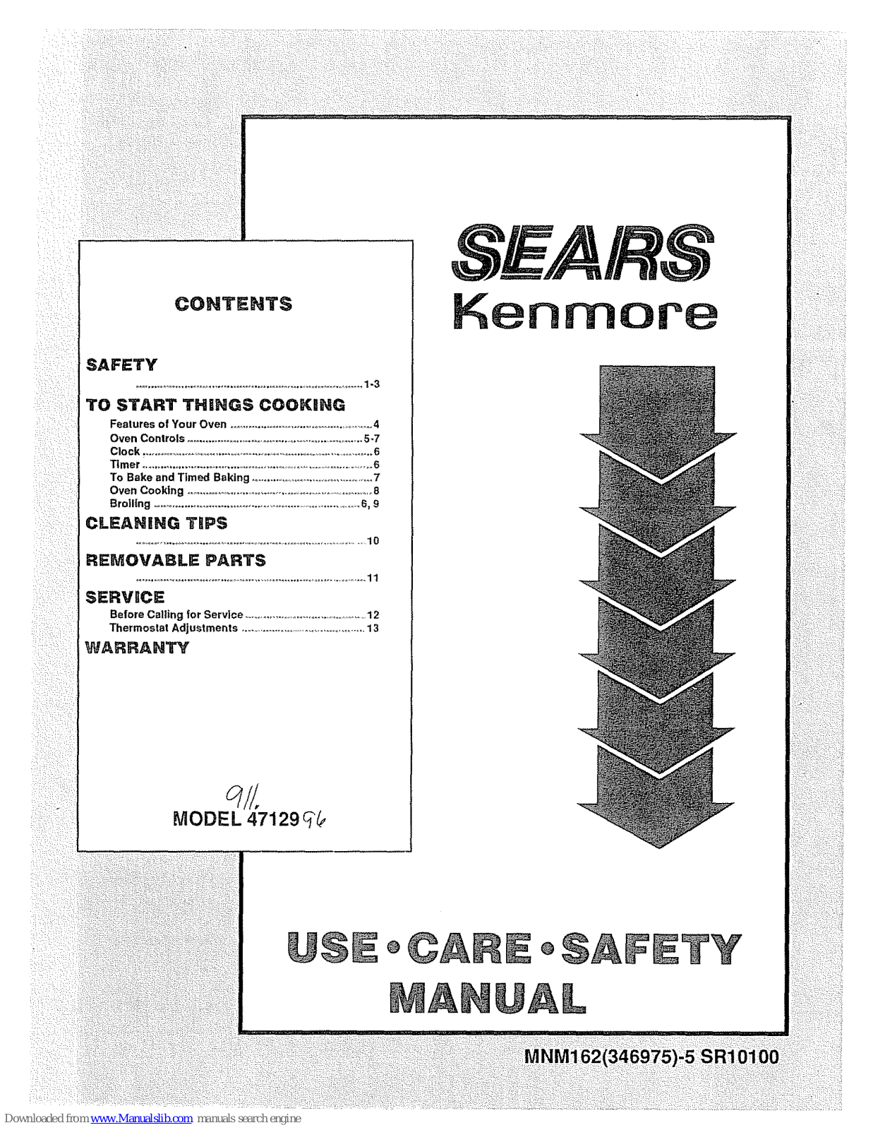 Kenmore 911.4712996, 47129 Use, Care, Safety Manual - ManualMachine.com