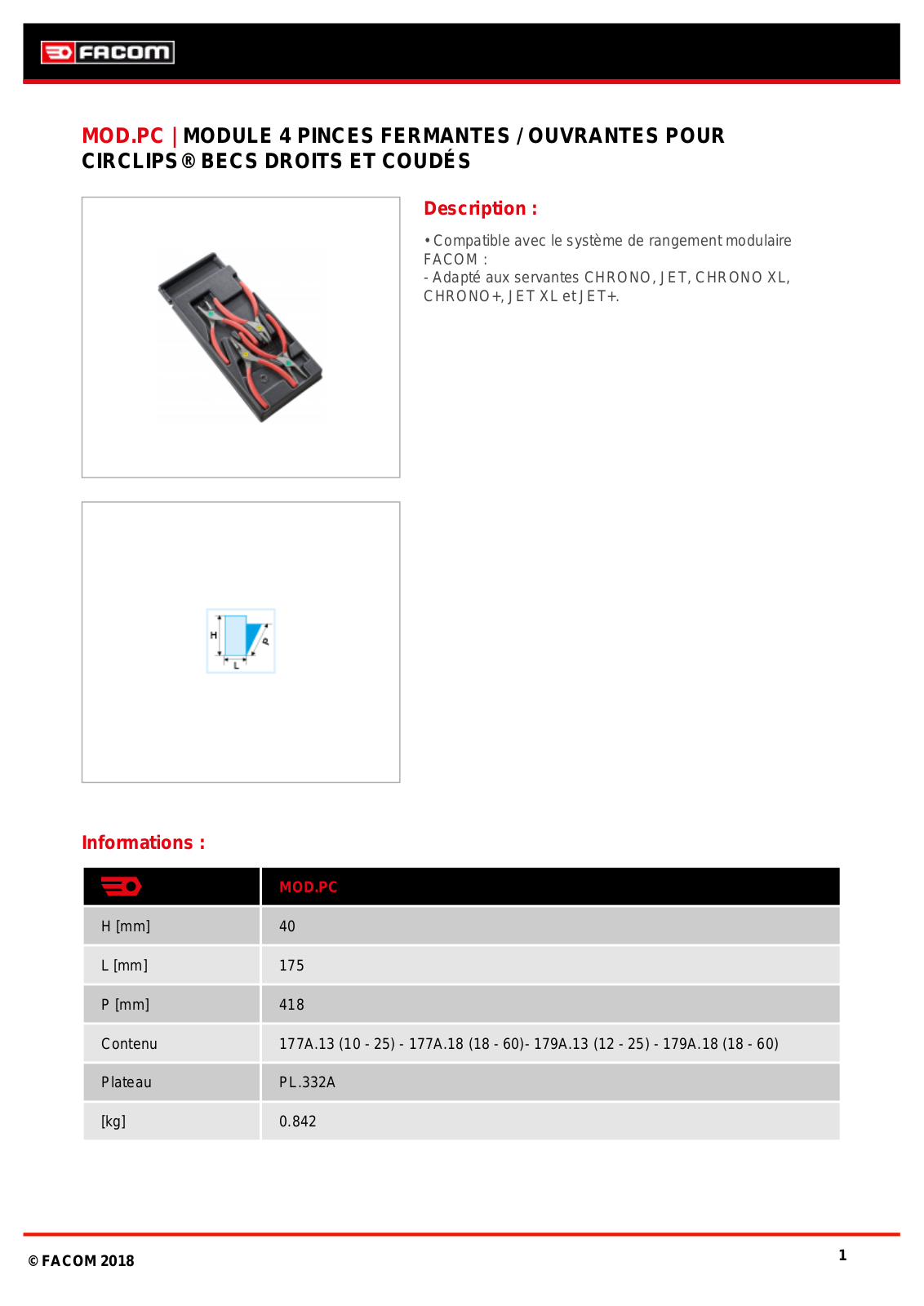 Facom MOD.PCPB Specification