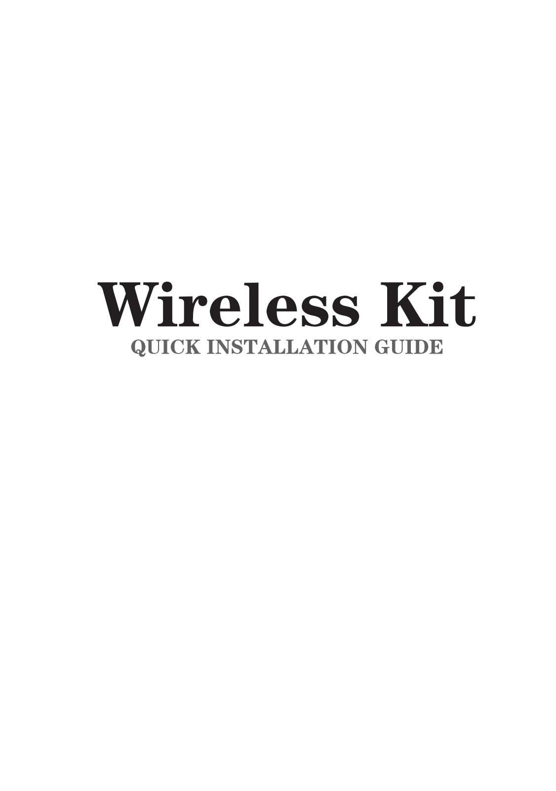 Sygonix Wireless Kit Quick Installation Guide