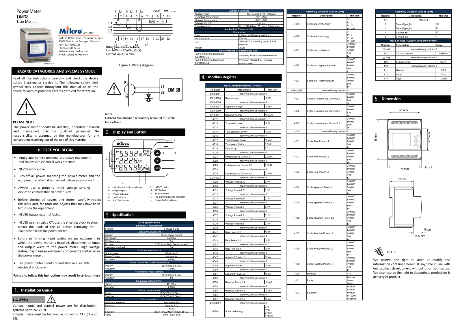 Mikro DM38 User Manual