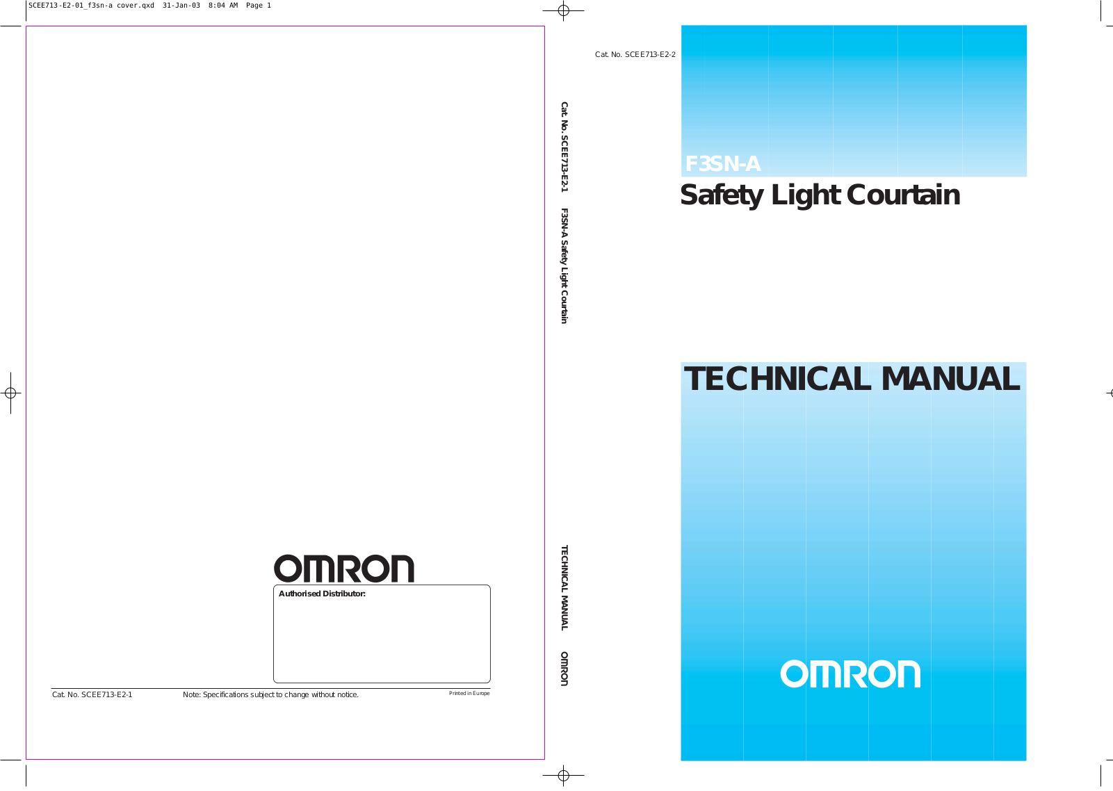 OMRON F3SN-A User Manual