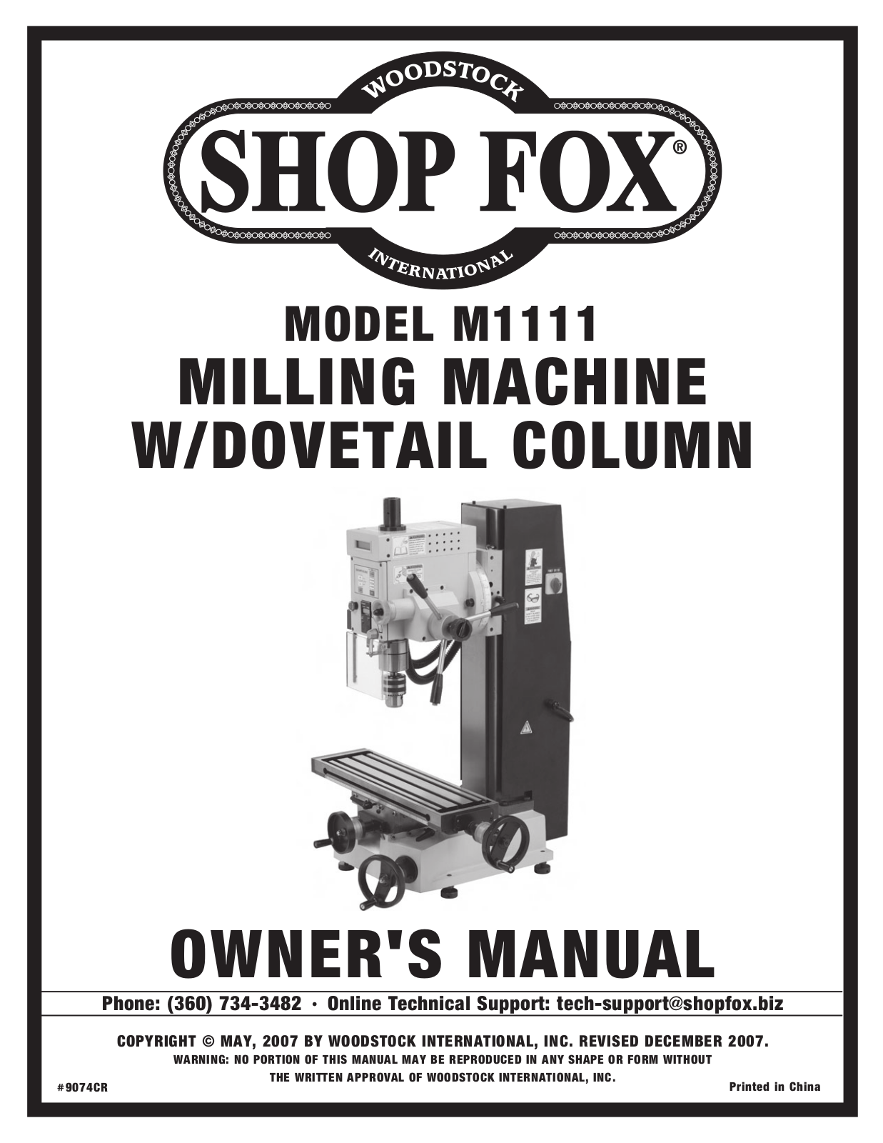 Shop fox M1111 User Manual