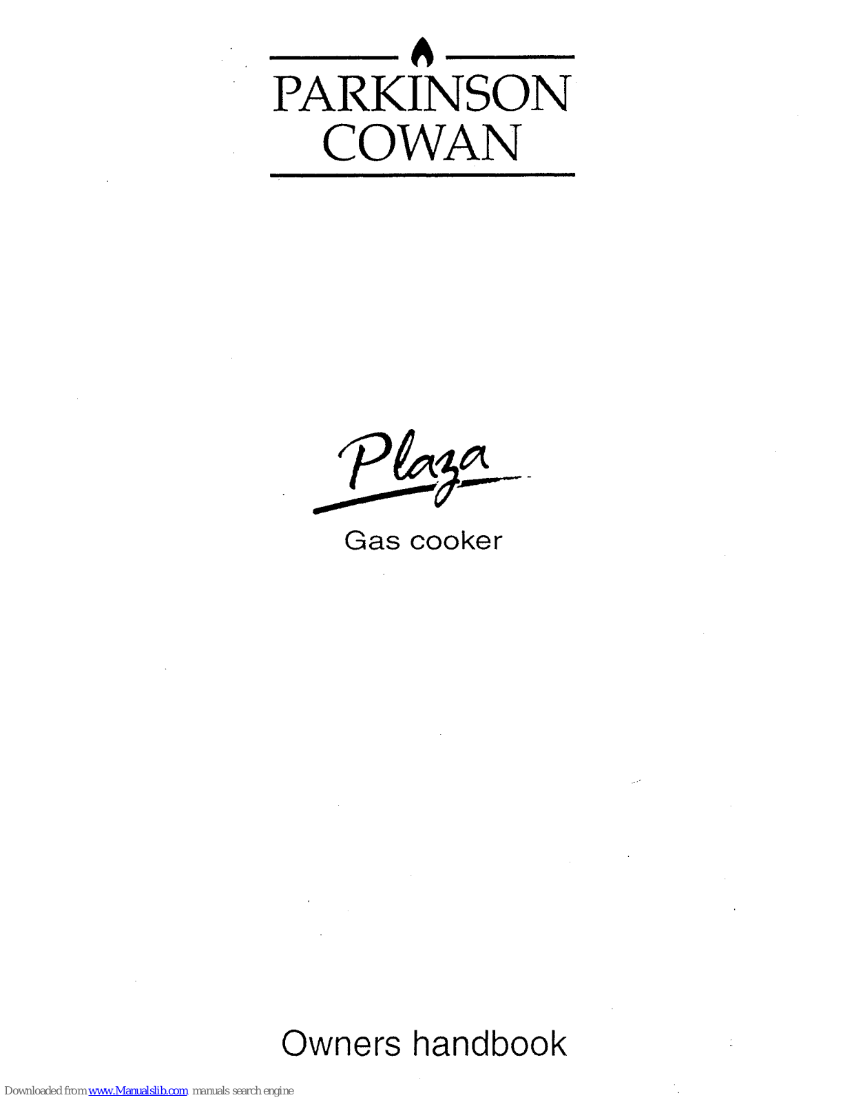 Parkinson Cowan Plaza U04260, Plaza Owner's Manual