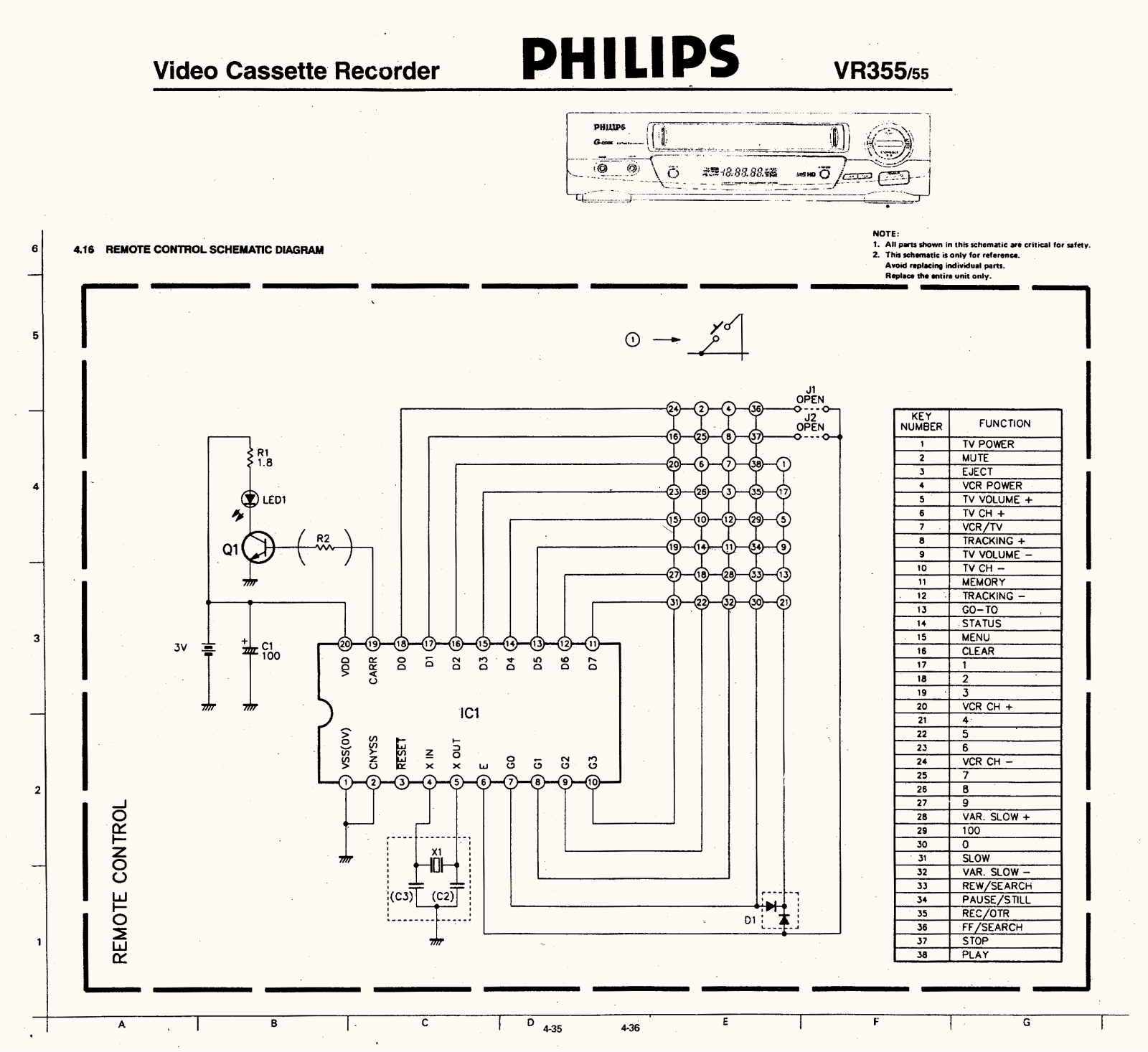Philips vr355 Schematics