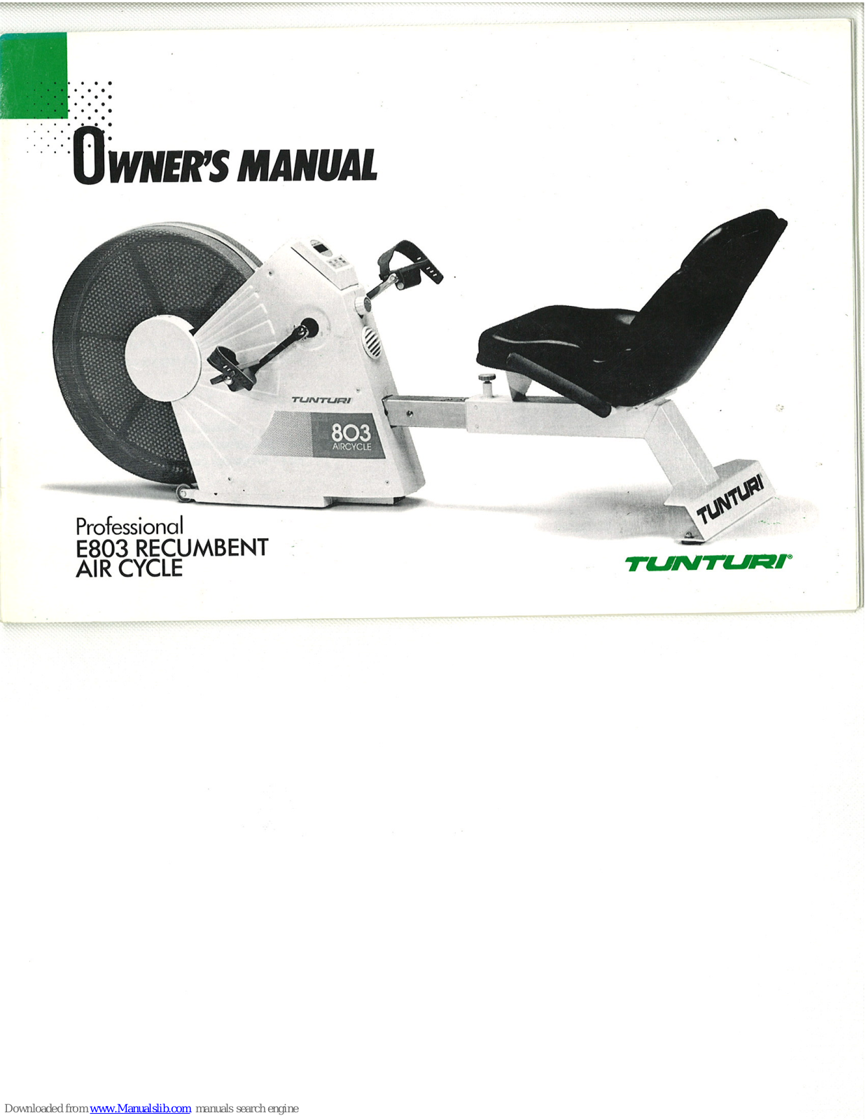 Tunturi AIRCYCLE E803 User Manual