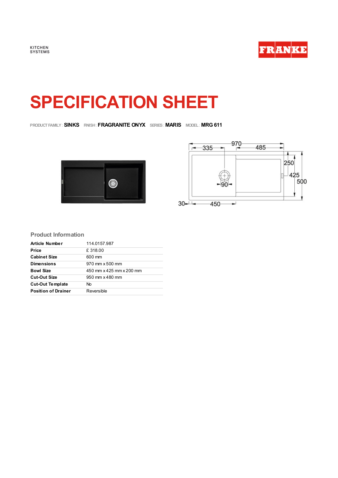 Franke Foodservice MRG 611 User Manual