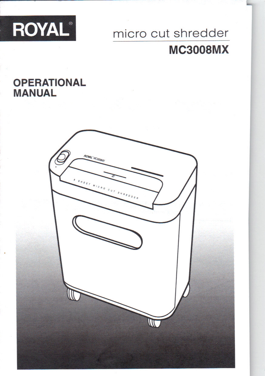 Royal MC3008MX Operation Manual