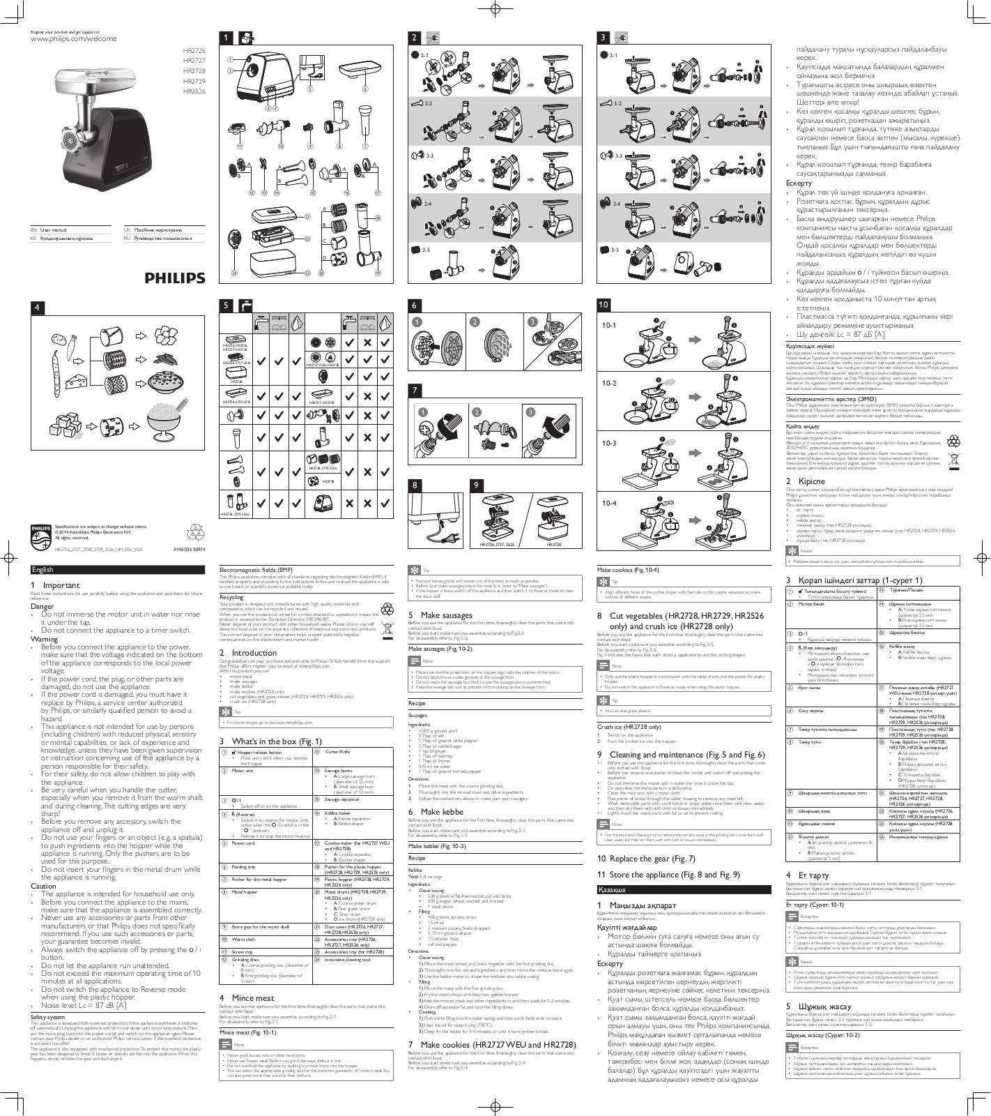 Philips HR2526 User Manual