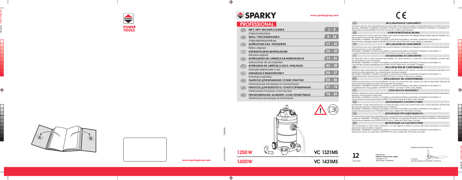 Sparky VC 1431MS User Manual