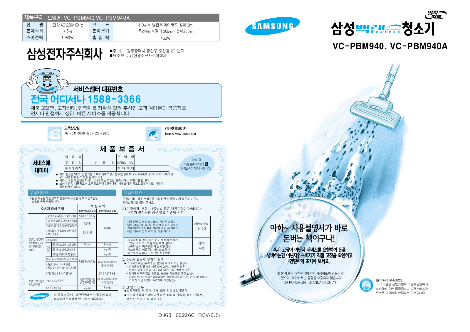 Samsung VC-PBM940, VC-PBM940A User Manual