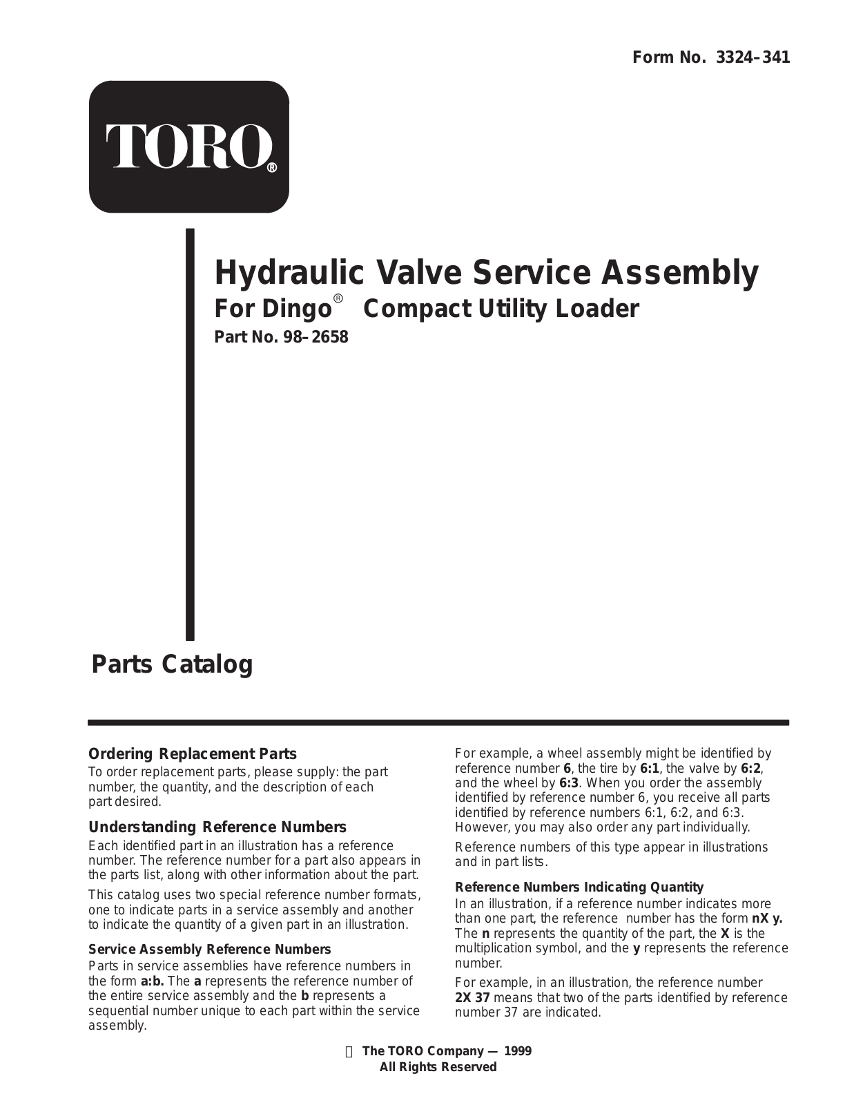 Toro 98-2658 Parts Catalogue