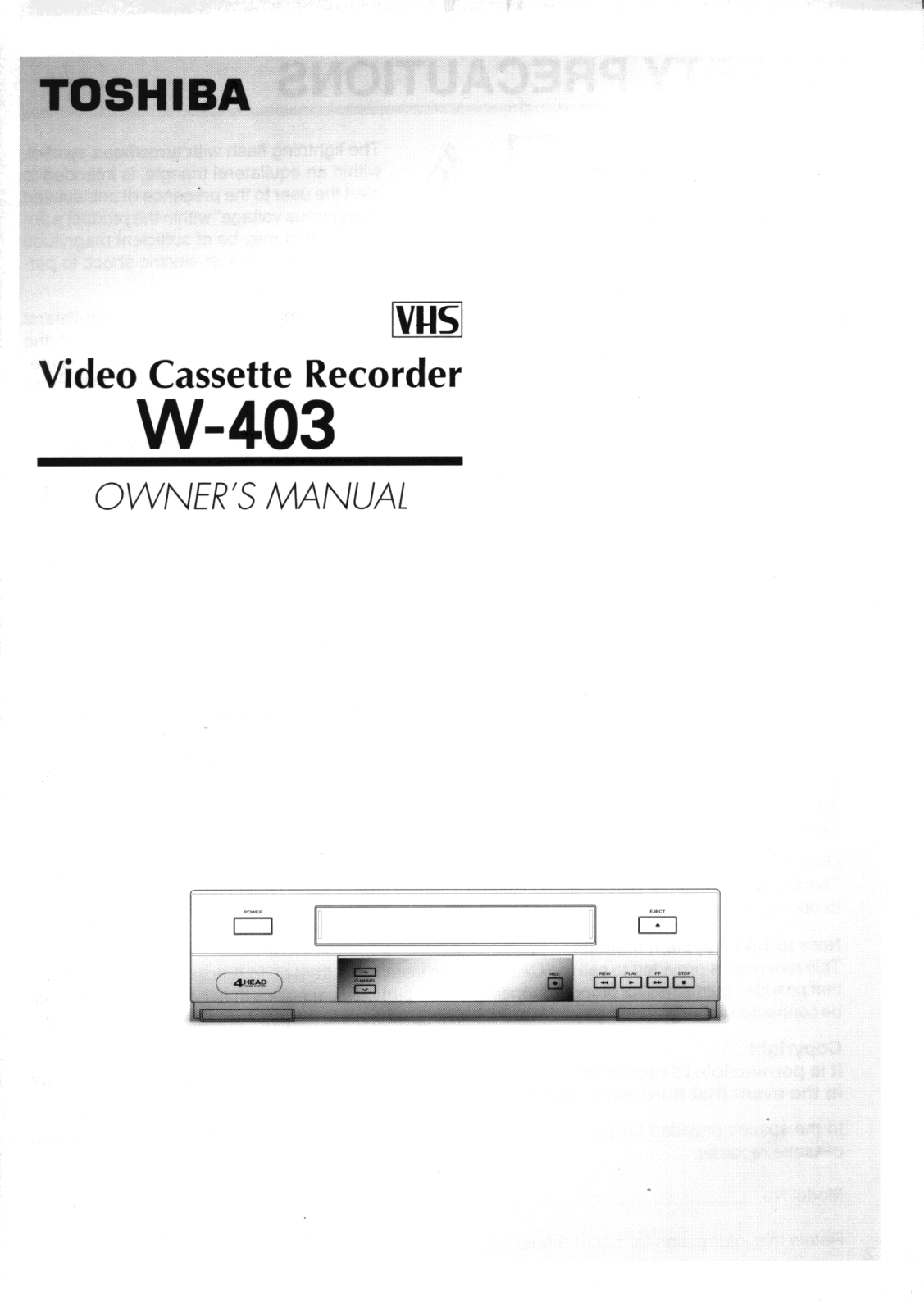 Toshiba W-403 User Manual