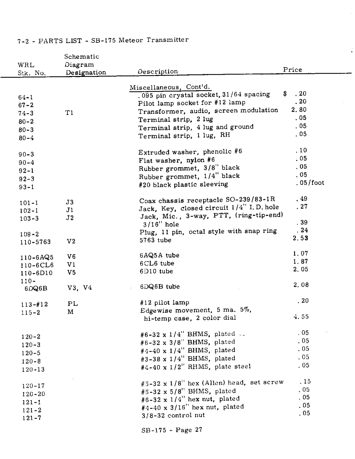 WRL SB-175 User Manual (PAGE 27)