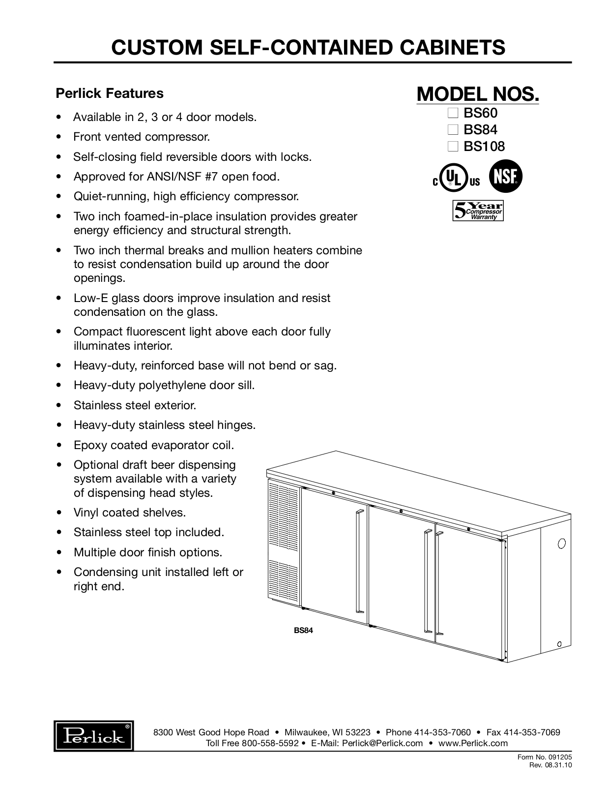 Perlick BS108 User Manual