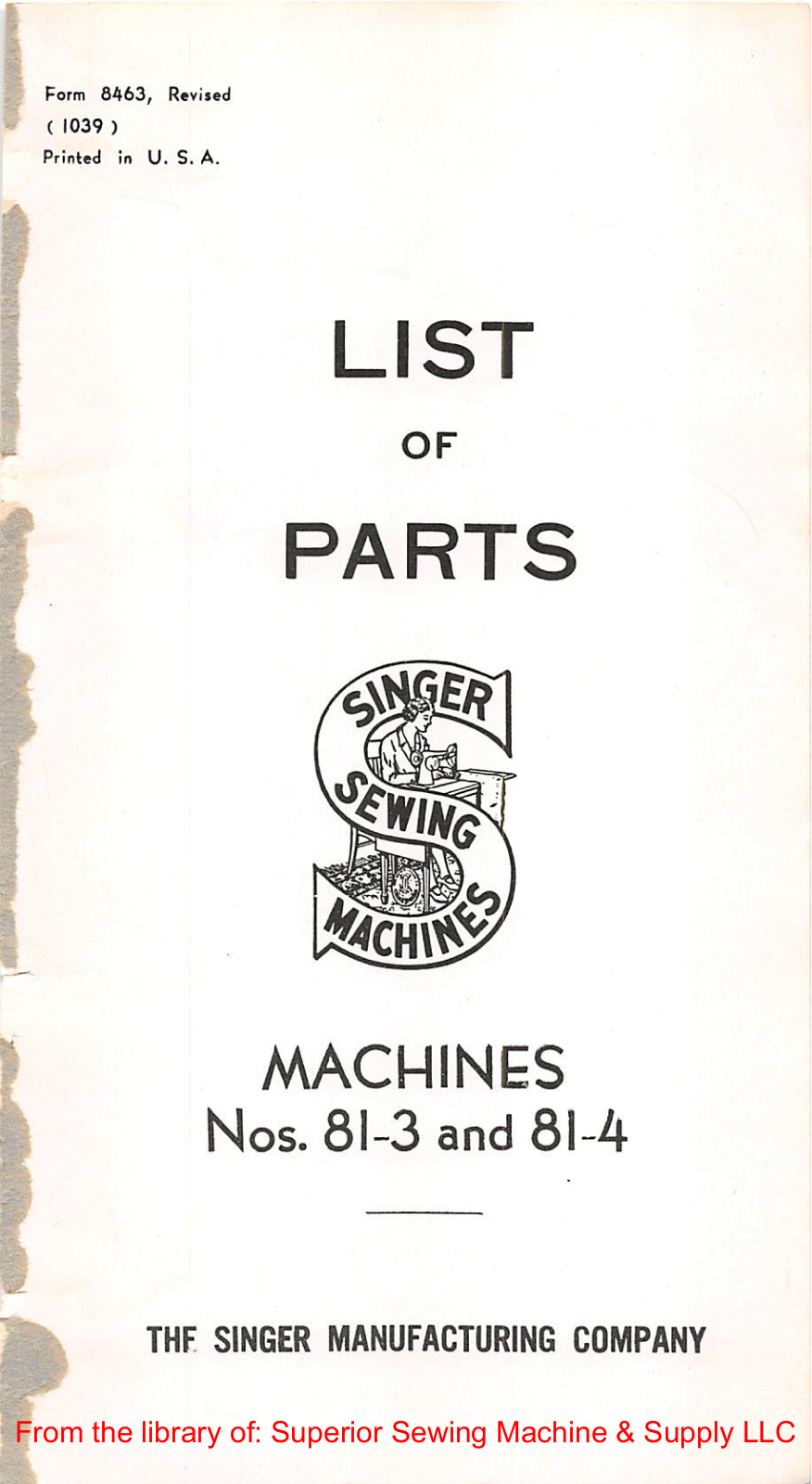 Singer 81-3, 81-4 User Manual - ManualMachine.com