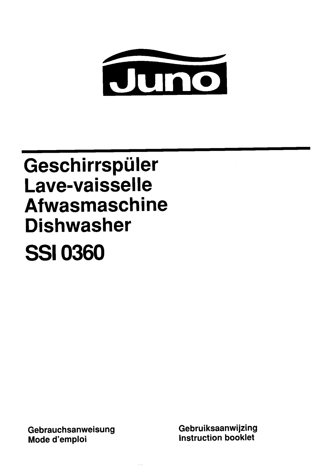 JUNO SSI0360S, SSI0360W User Manual