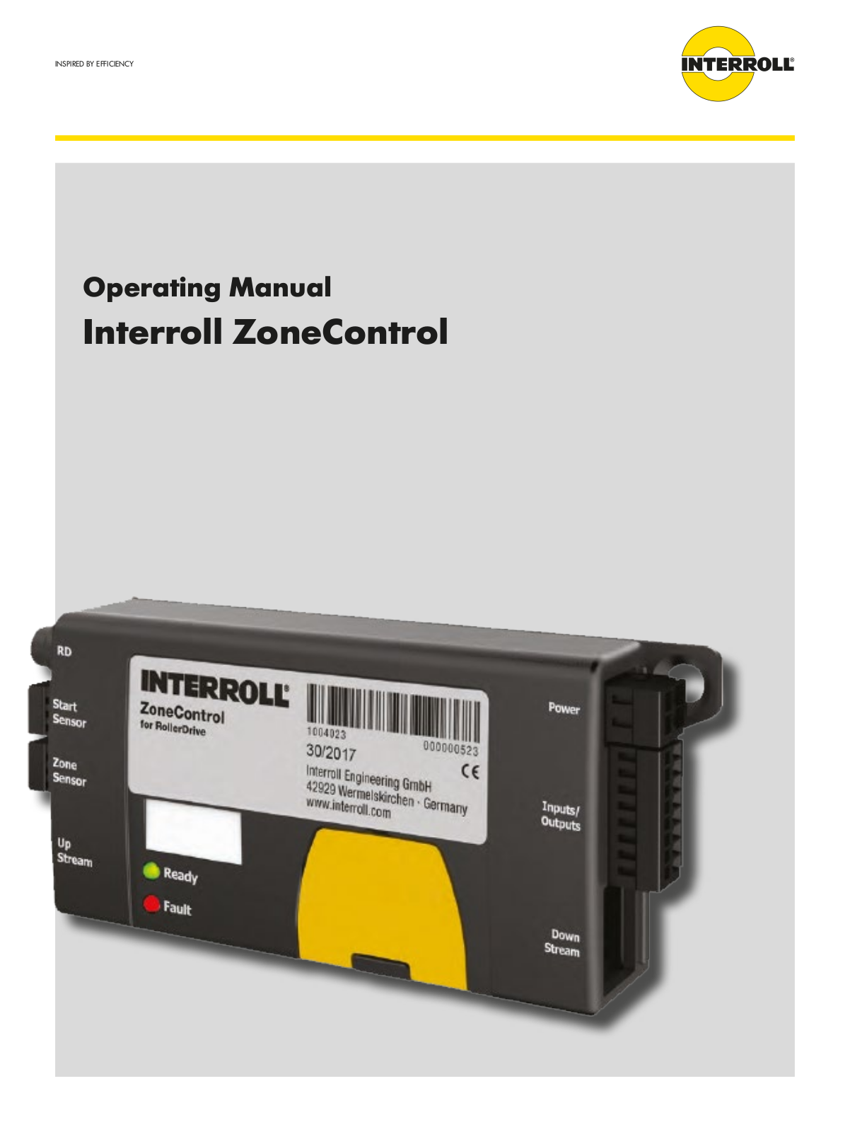 Interroll ZoneControl Operating Manual