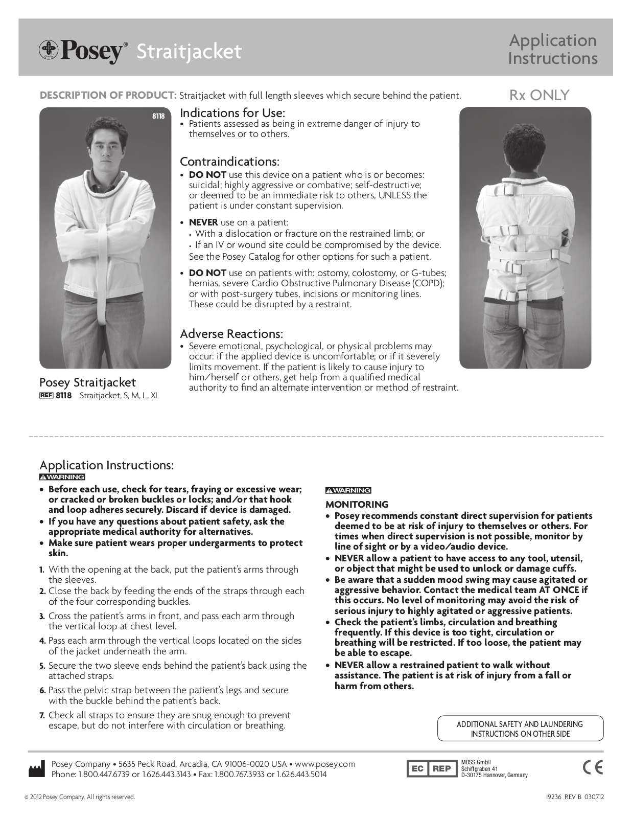 Posey Straitjacket User Manual