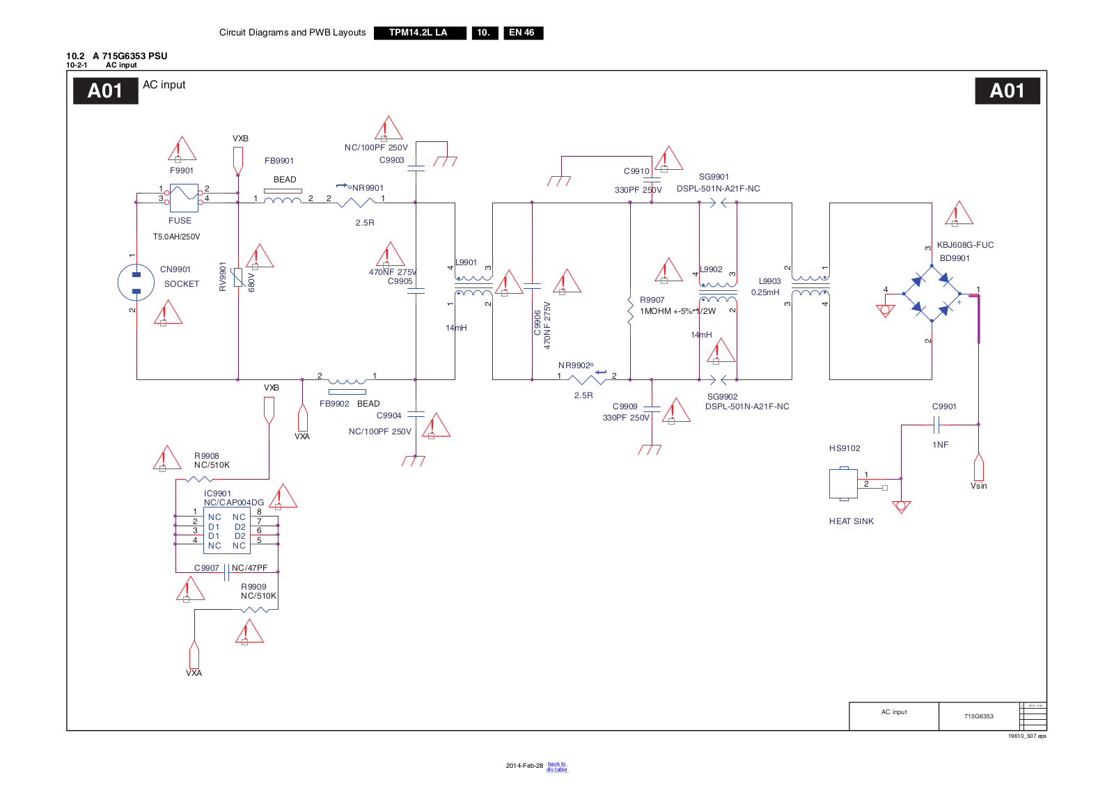 Philips 715G6353 PSU Schematic