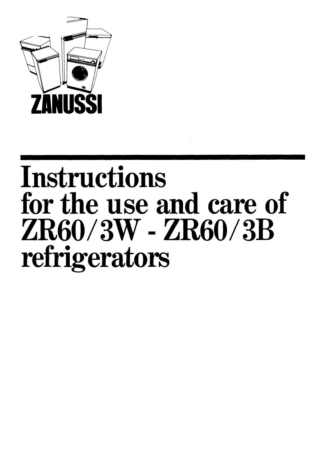 Zanussi 3W - ZR60-3B User Manual