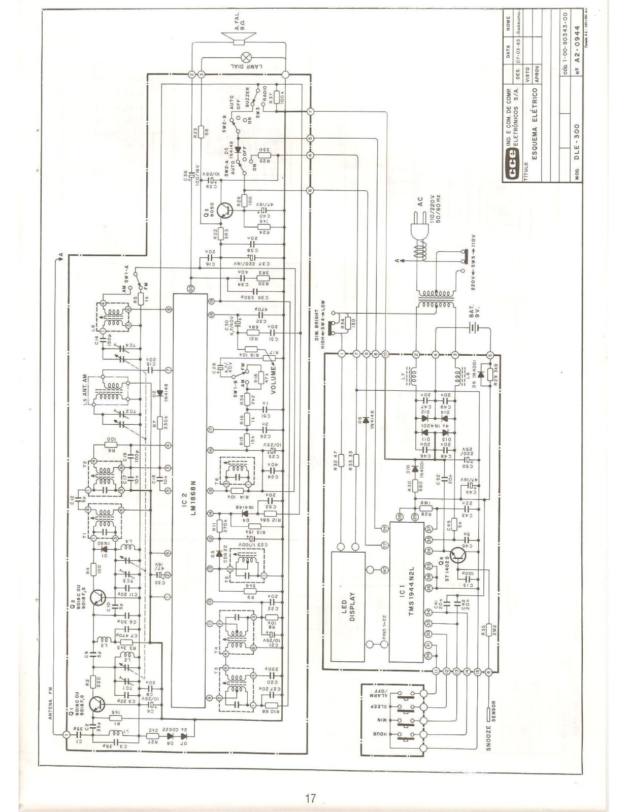 CCE DLE-300 Schematic