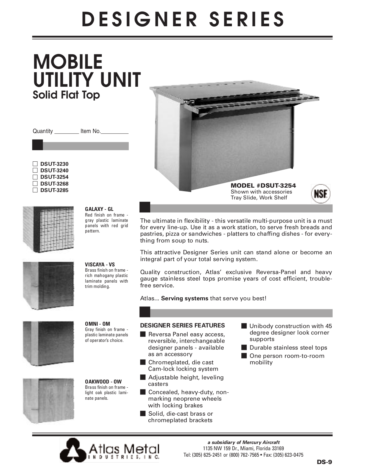 Atlas Metal DSUT-3230 User Manual