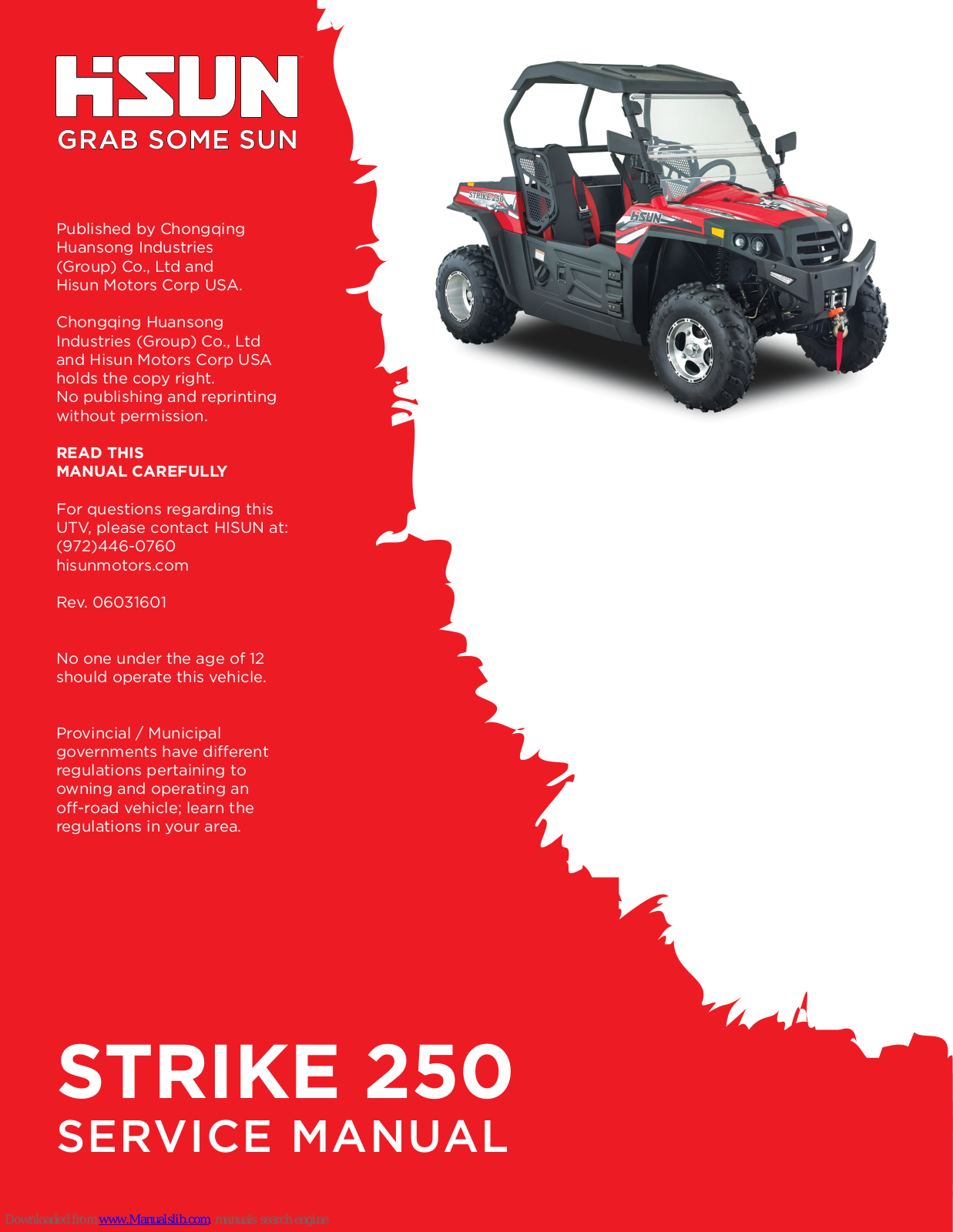 Hisun HS200UTV, HS250UTV Service Manual