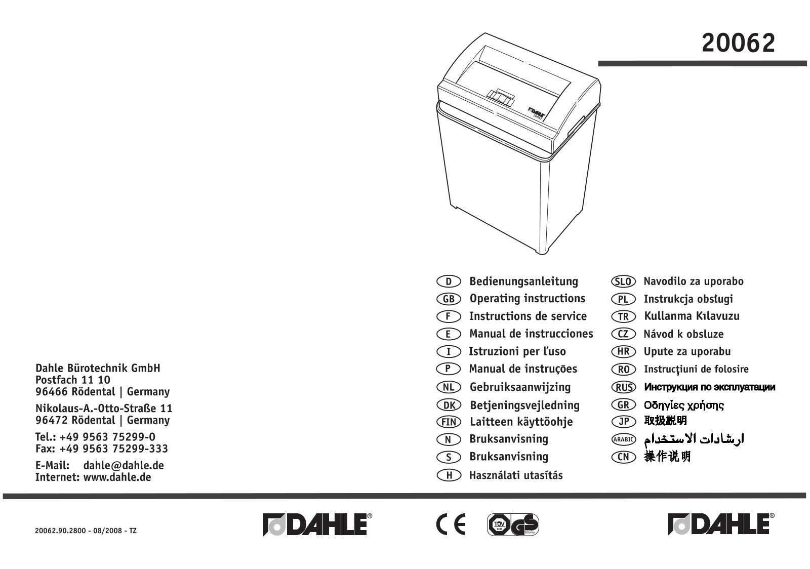 Dahle 20062 User guide