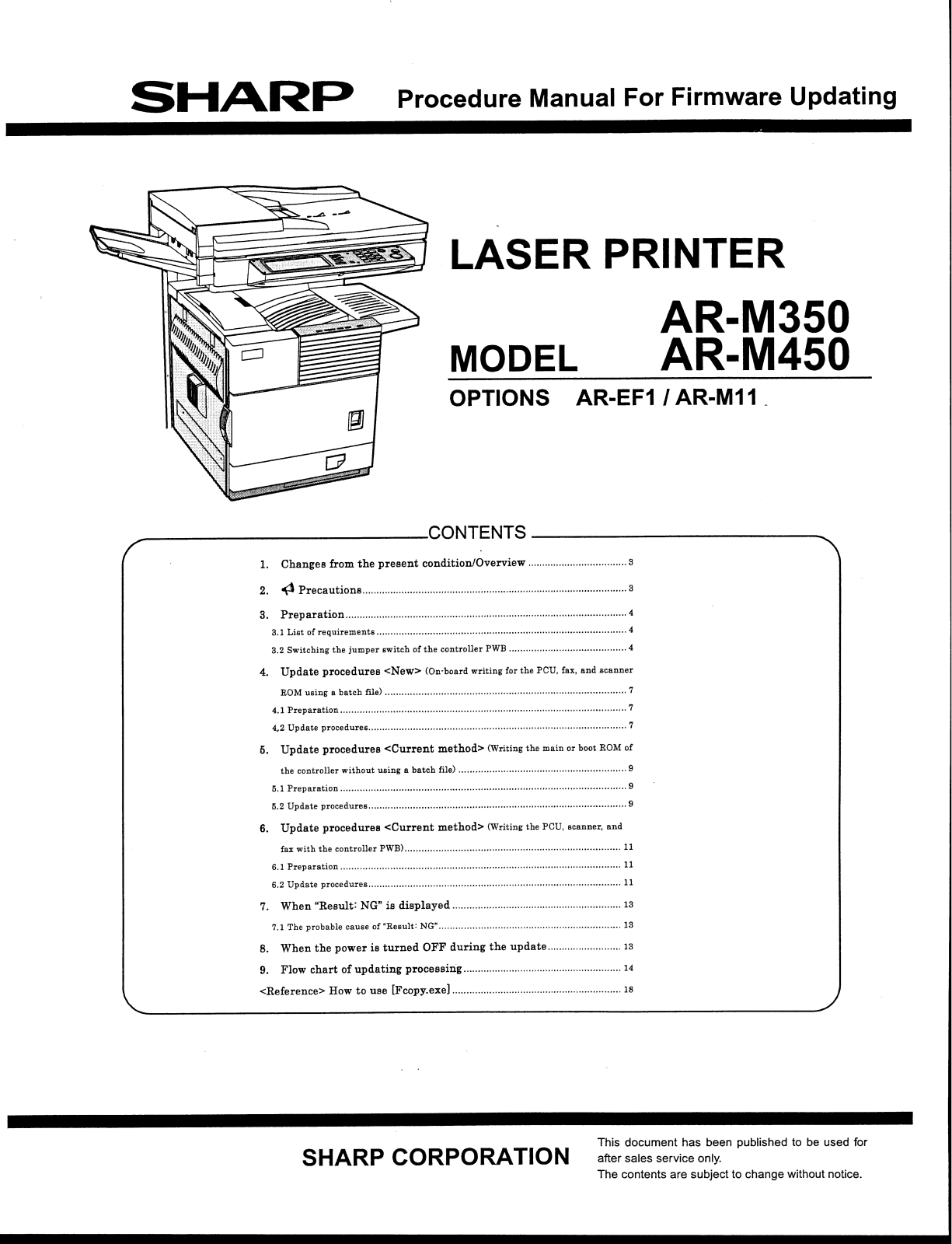 SHARP ARM350, ARM450 Service Manual