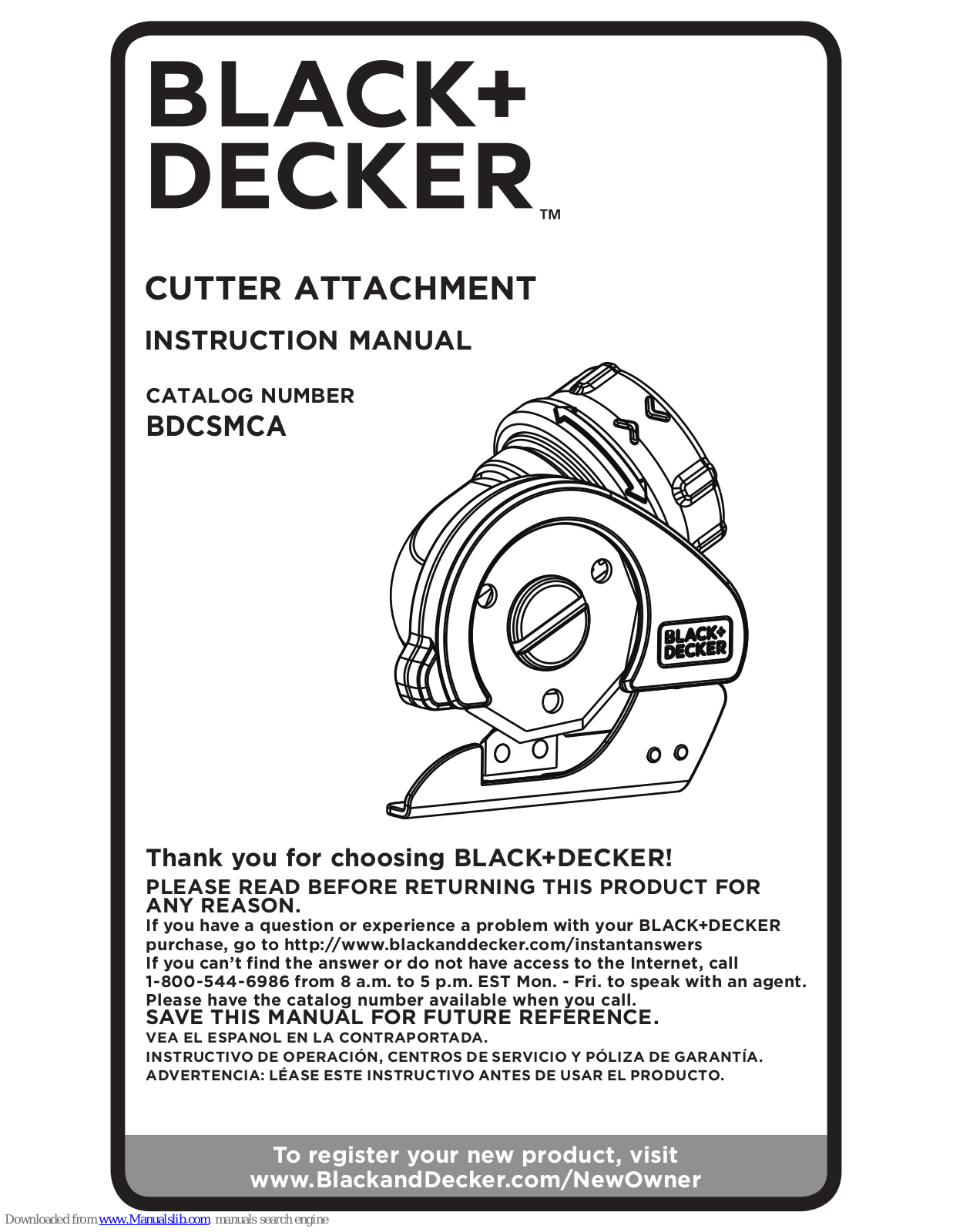 Black & Decker BDCSMCA Instruction Manual