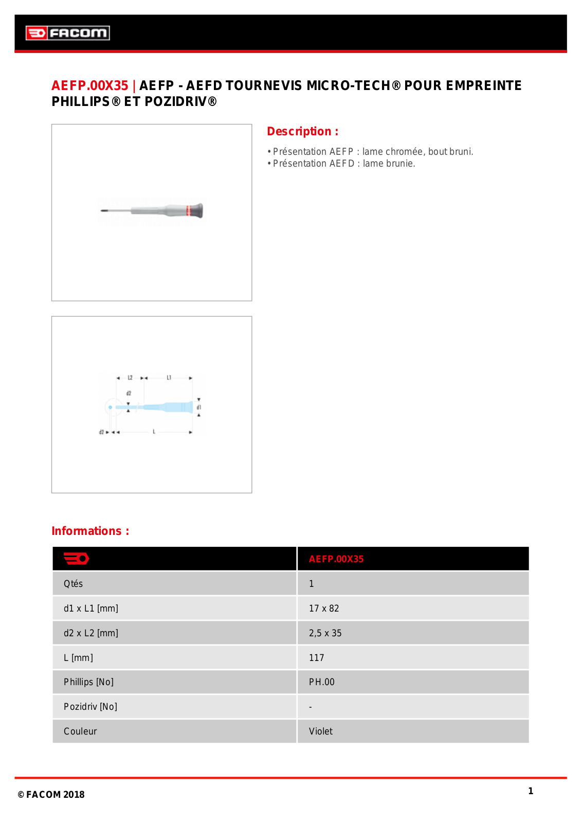 Facom AEFP.00X35 Specification - ManualMachine.com
