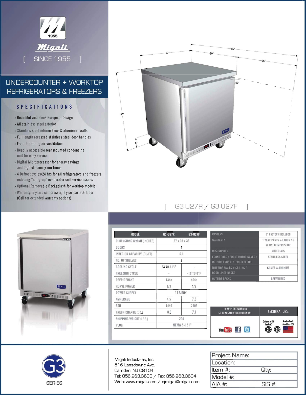 Migali G3-U27F User Manual