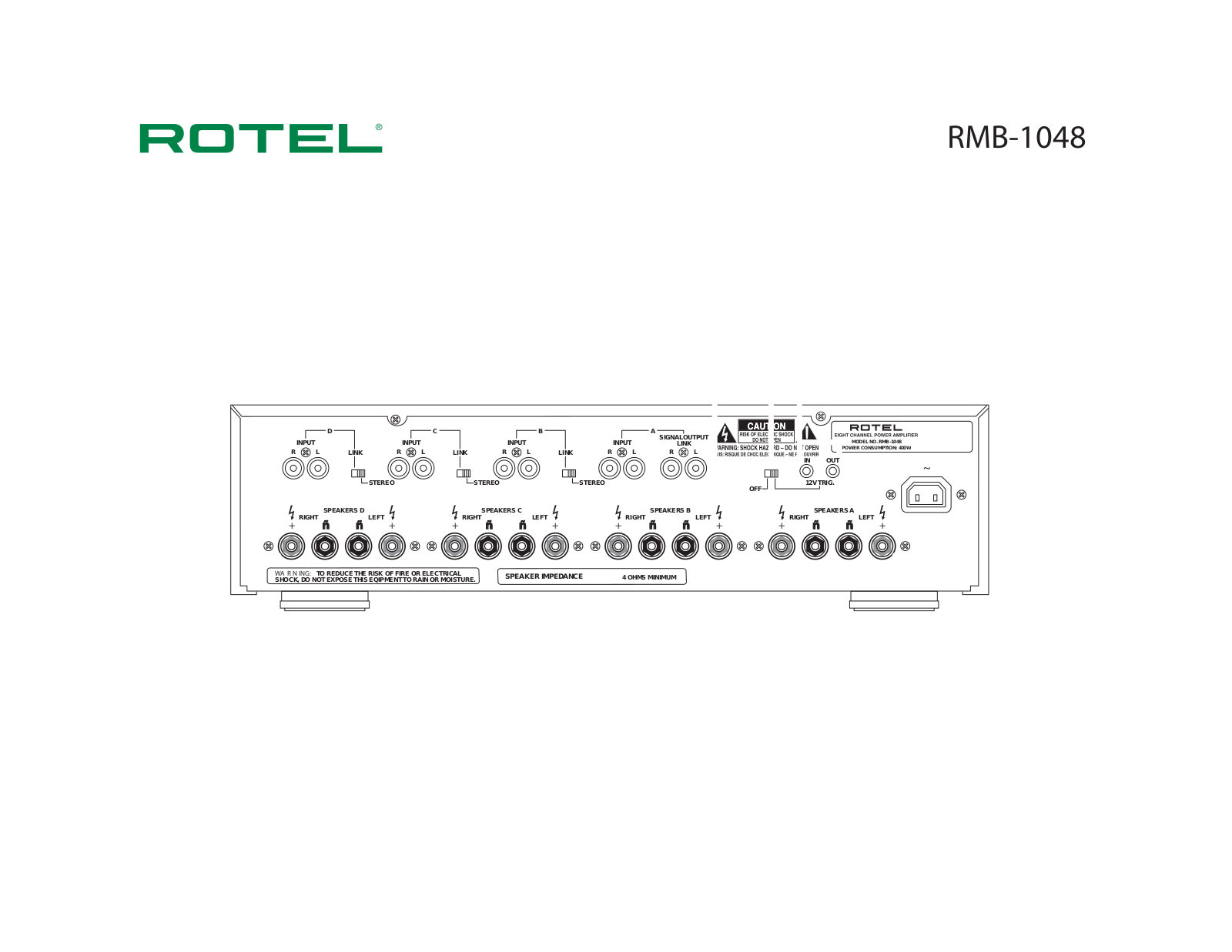 Rotel RMB-1048-BK Owners manual